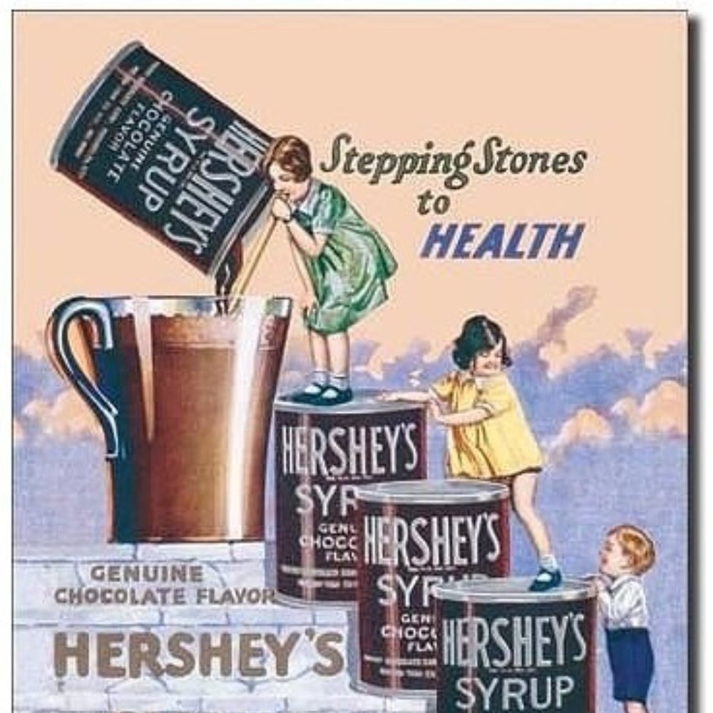 Hershey's Syrups Genuine Chocolate Flavor Vintage Metal Sign Circa 1999